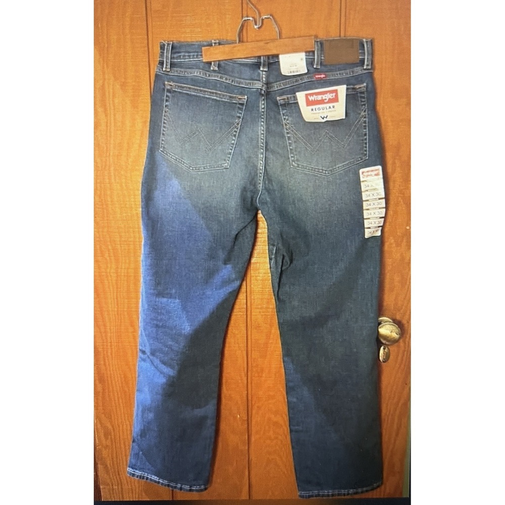 Wrangler Regular Straight Leg Jeans In Indigo - 34x30 - Picture 3 of 3